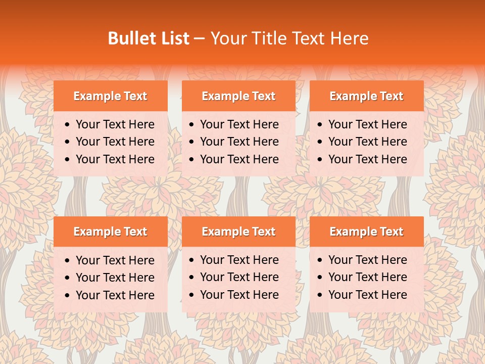 A Tree With Orange Leaves On A Blue Background PowerPoint Template