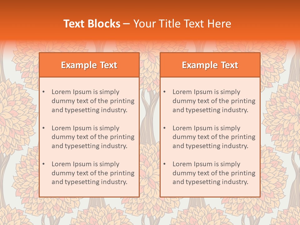 A Tree With Orange Leaves On A Blue Background PowerPoint Template