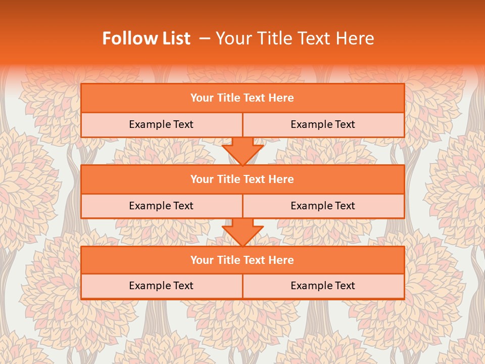 A Tree With Orange Leaves On A Blue Background PowerPoint Template