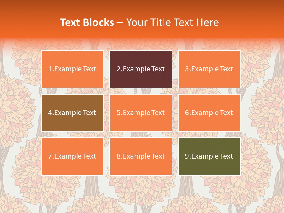 A Tree With Orange Leaves On A Blue Background PowerPoint Template