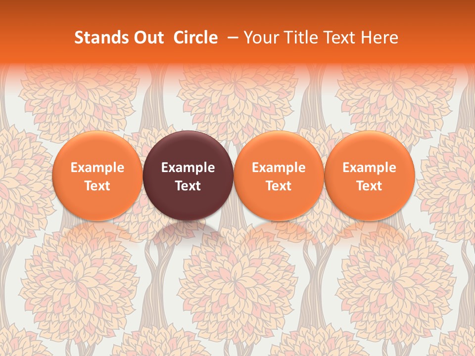 A Tree With Orange Leaves On A Blue Background PowerPoint Template