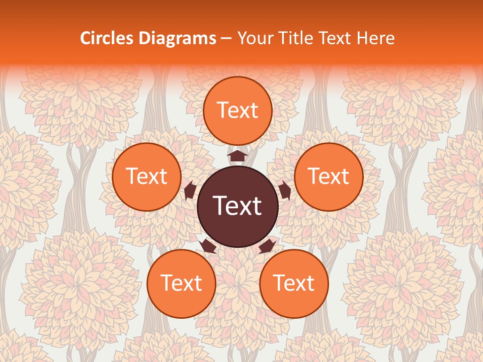 A Tree With Orange Leaves On A Blue Background PowerPoint Template