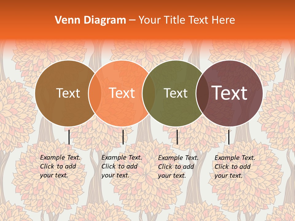 A Tree With Orange Leaves On A Blue Background PowerPoint Template