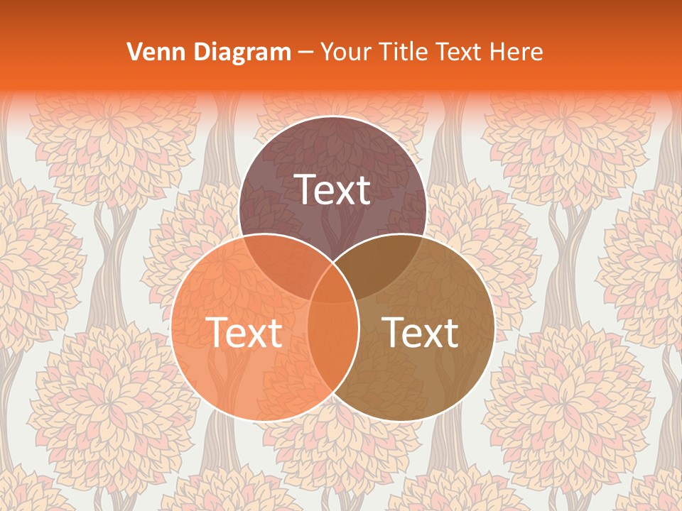 A Tree With Orange Leaves On A Blue Background PowerPoint Template