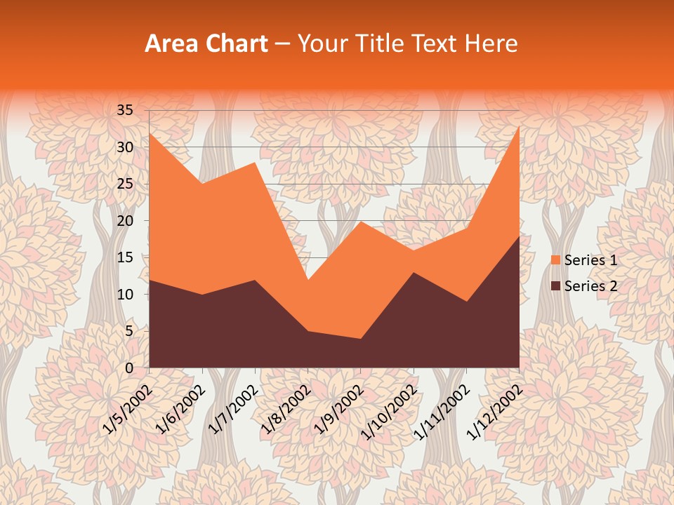 A Tree With Orange Leaves On A Blue Background PowerPoint Template
