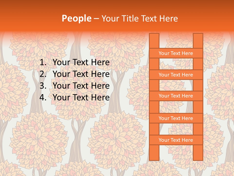 A Tree With Orange Leaves On A Blue Background PowerPoint Template