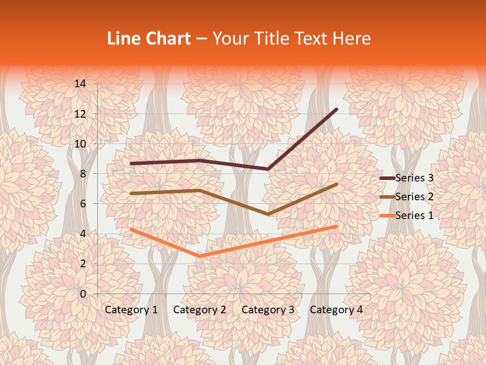 A Tree With Orange Leaves On A Blue Background PowerPoint Template
