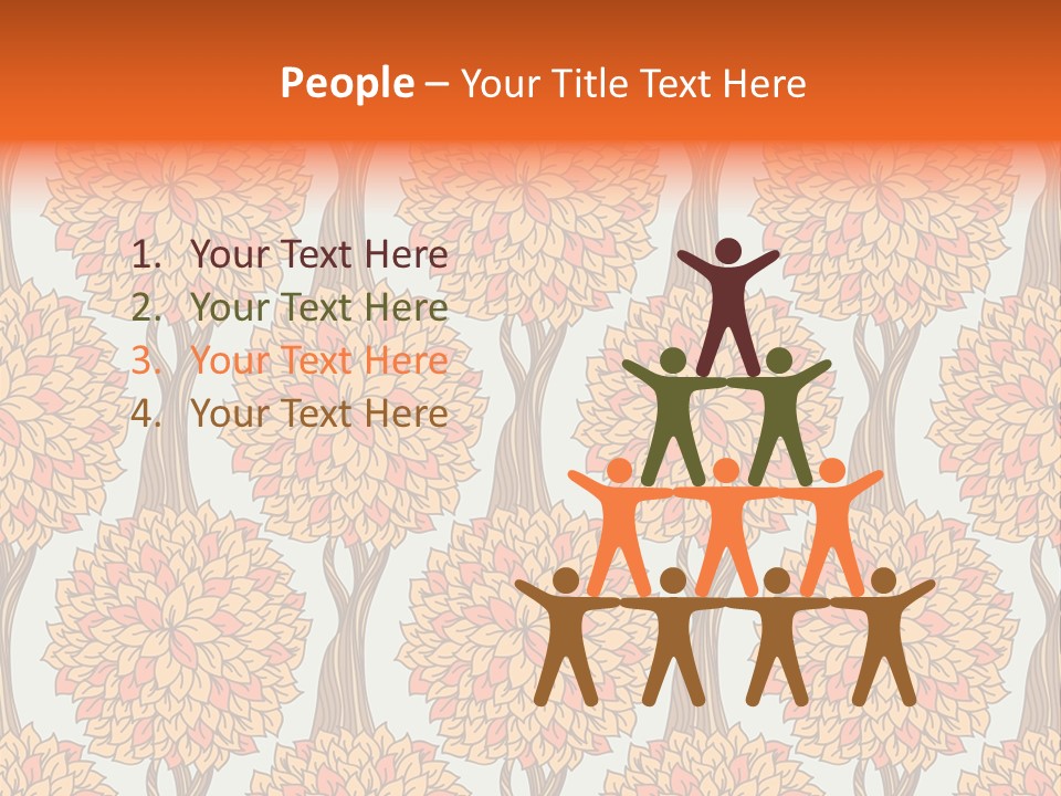 A Tree With Orange Leaves On A Blue Background PowerPoint Template