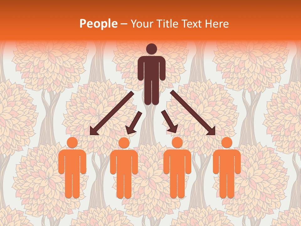 A Tree With Orange Leaves On A Blue Background PowerPoint Template