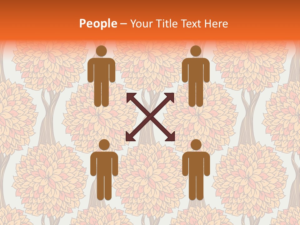 A Tree With Orange Leaves On A Blue Background PowerPoint Template