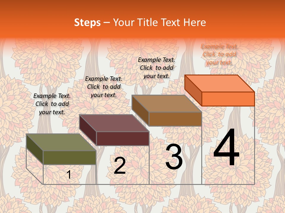 A Tree With Orange Leaves On A Blue Background PowerPoint Template