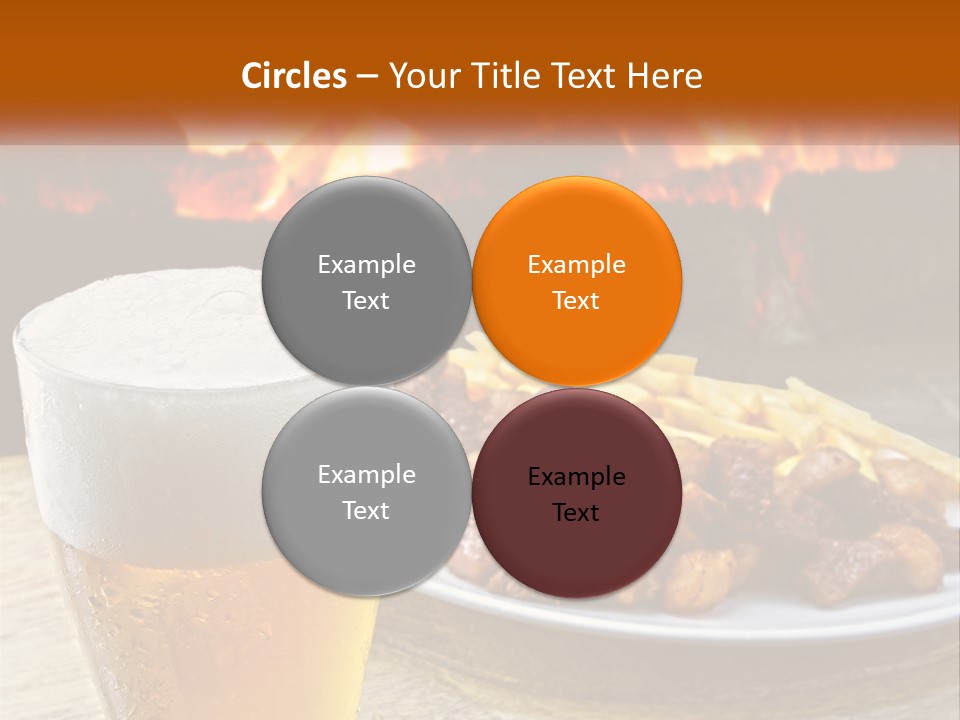 A Plate Of Food And A Glass Of Beer On A Table PowerPoint Template