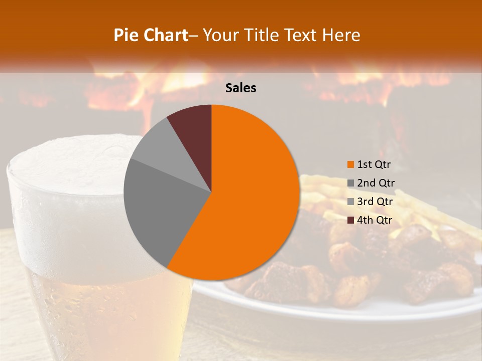 A Plate Of Food And A Glass Of Beer On A Table PowerPoint Template