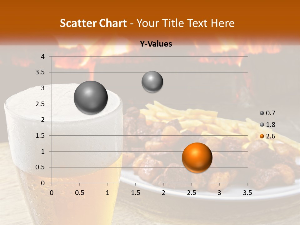 A Plate Of Food And A Glass Of Beer On A Table PowerPoint Template