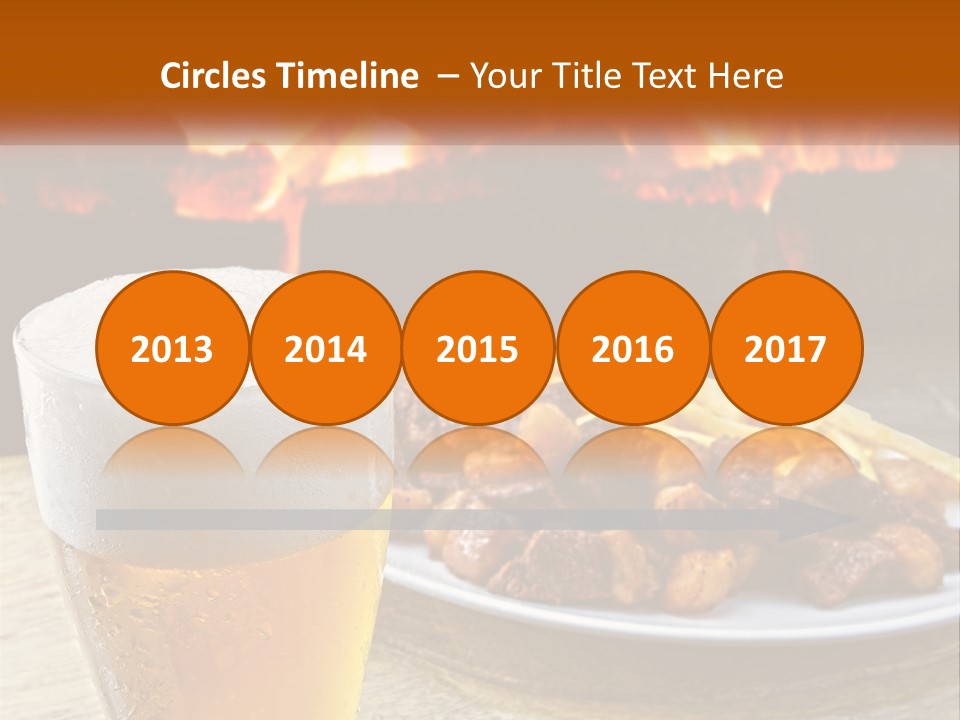 A Plate Of Food And A Glass Of Beer On A Table PowerPoint Template