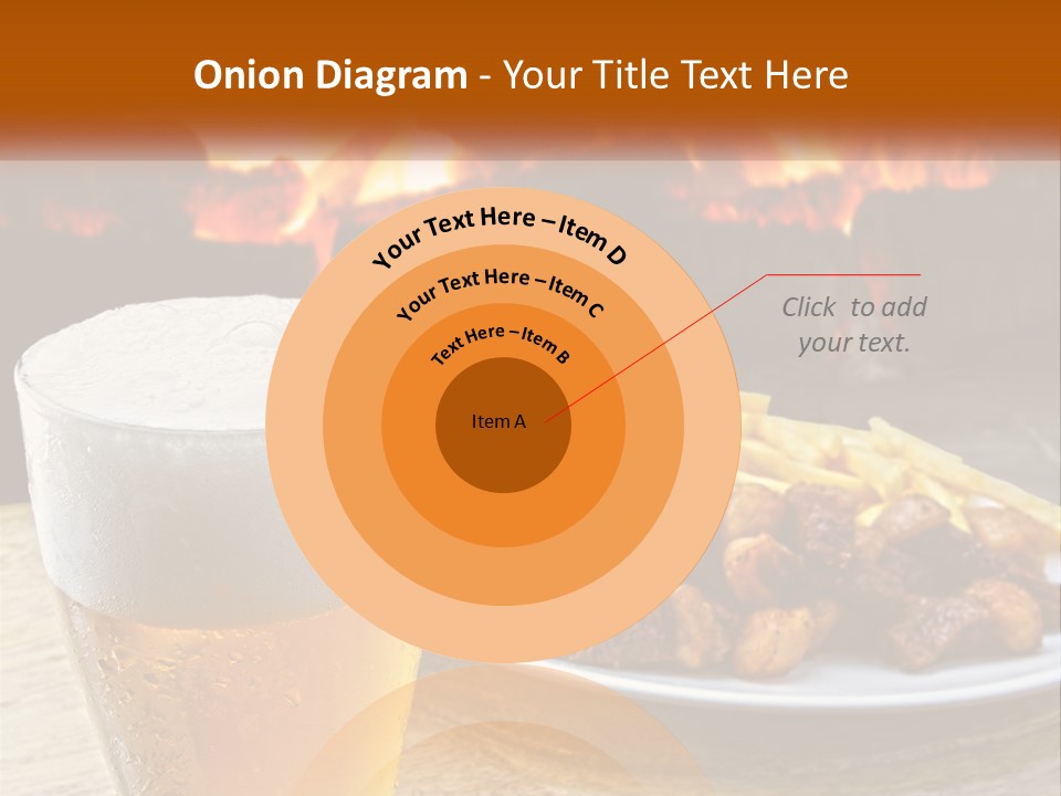 A Plate Of Food And A Glass Of Beer On A Table PowerPoint Template