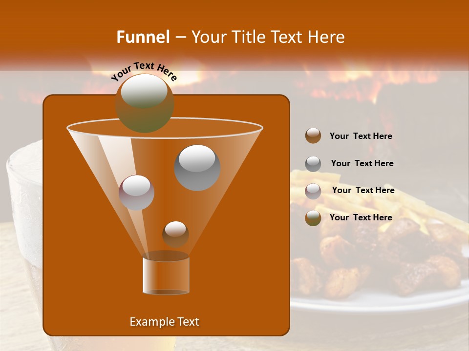 A Plate Of Food And A Glass Of Beer On A Table PowerPoint Template