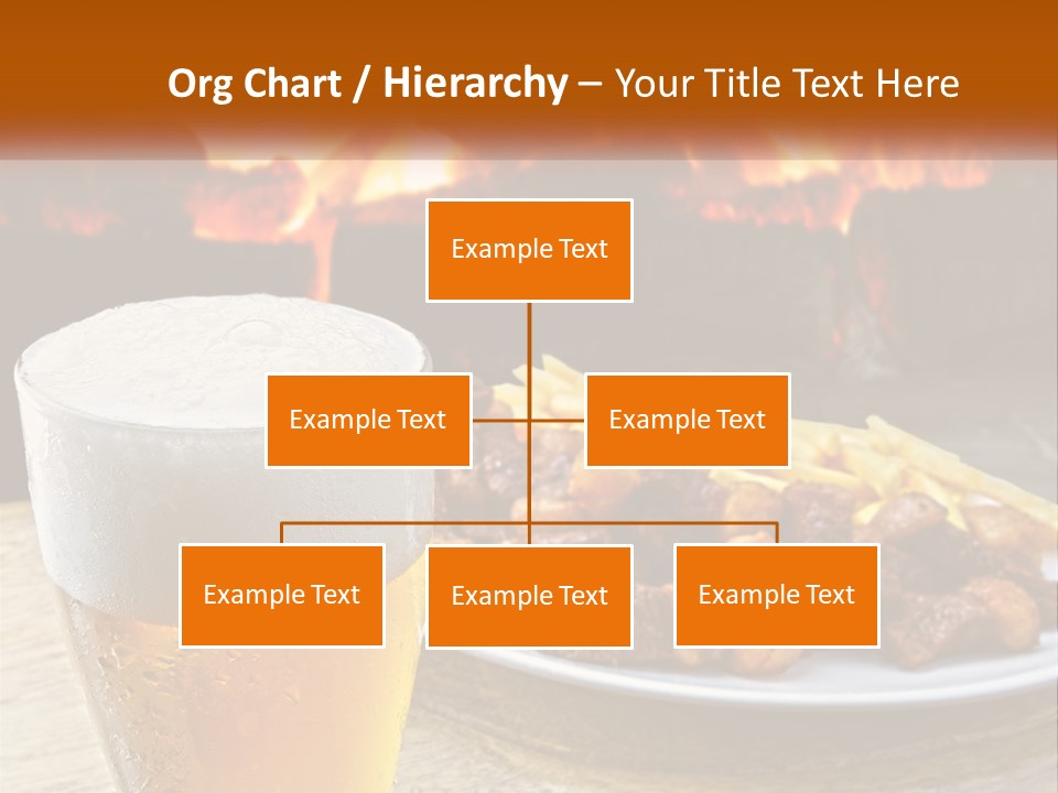 A Plate Of Food And A Glass Of Beer On A Table PowerPoint Template
