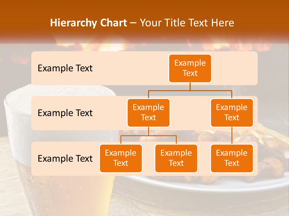 A Plate Of Food And A Glass Of Beer On A Table PowerPoint Template