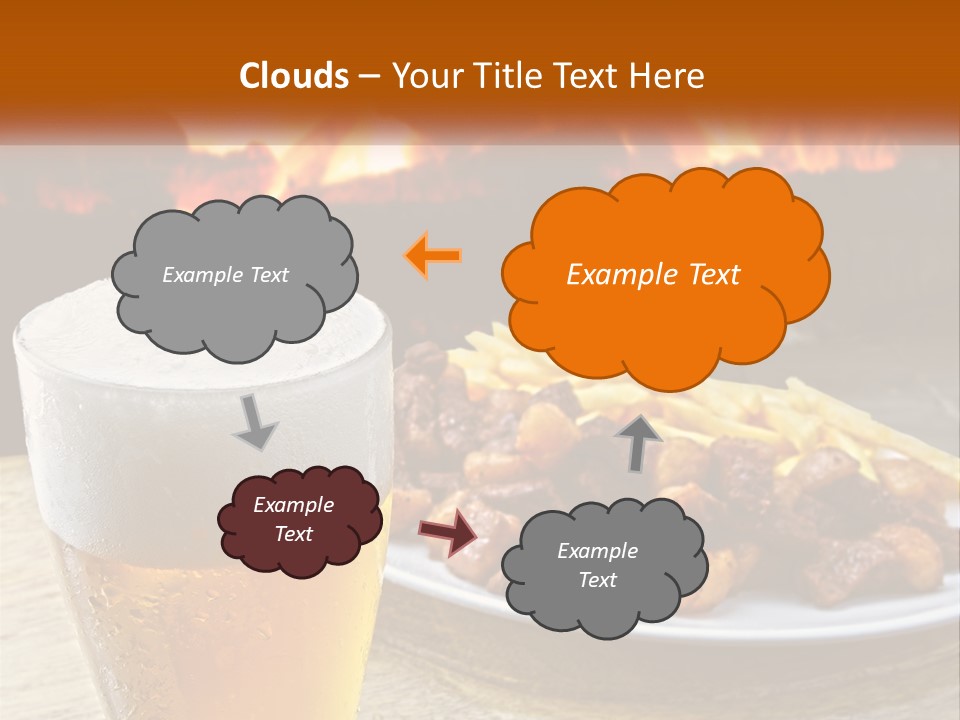 A Plate Of Food And A Glass Of Beer On A Table PowerPoint Template