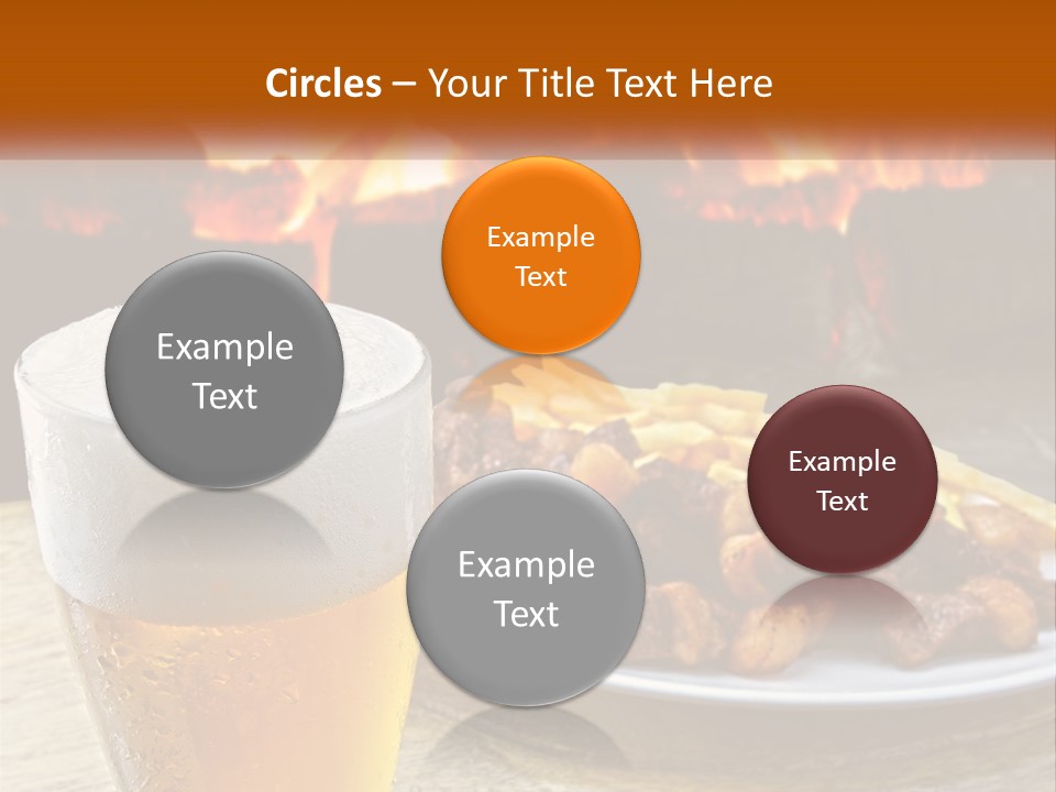 A Plate Of Food And A Glass Of Beer On A Table PowerPoint Template