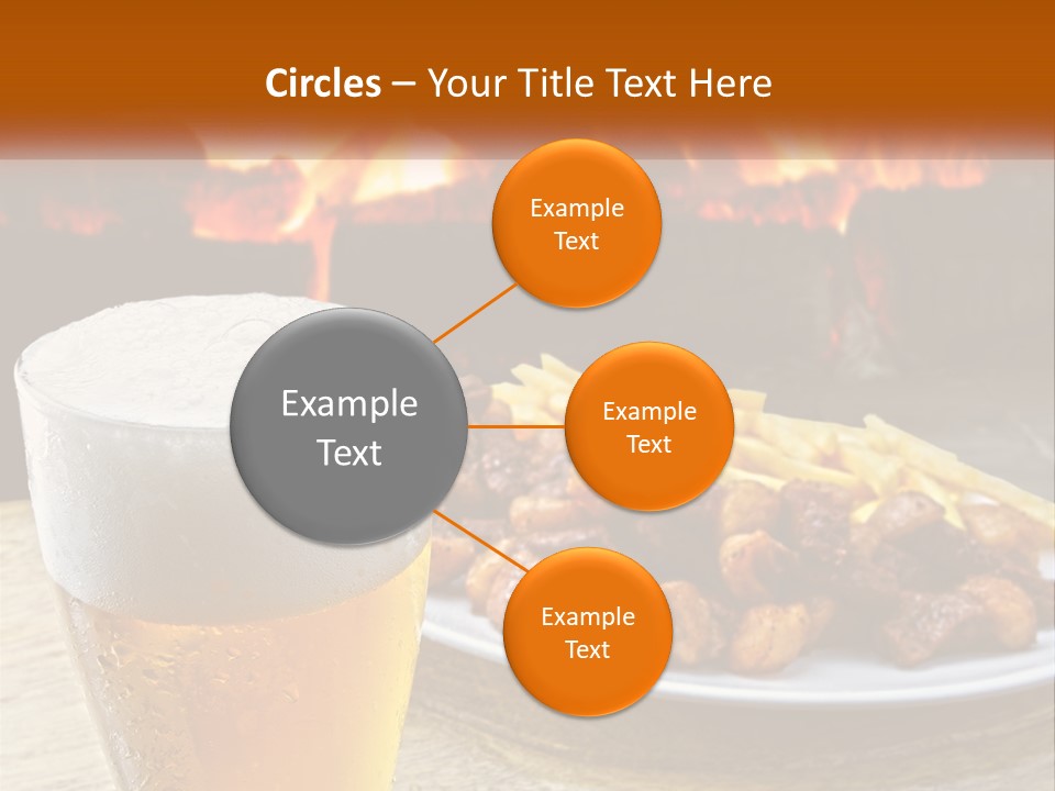 A Plate Of Food And A Glass Of Beer On A Table PowerPoint Template