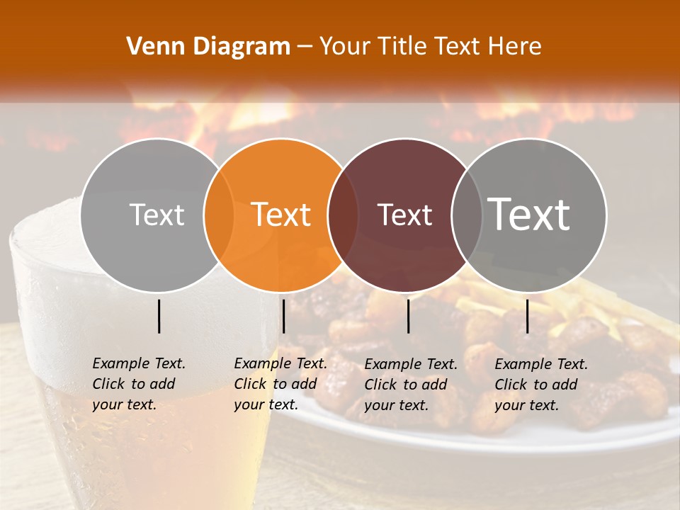 A Plate Of Food And A Glass Of Beer On A Table PowerPoint Template