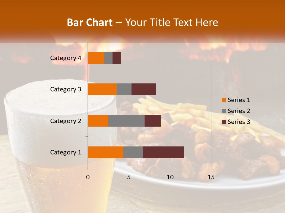 A Plate Of Food And A Glass Of Beer On A Table PowerPoint Template