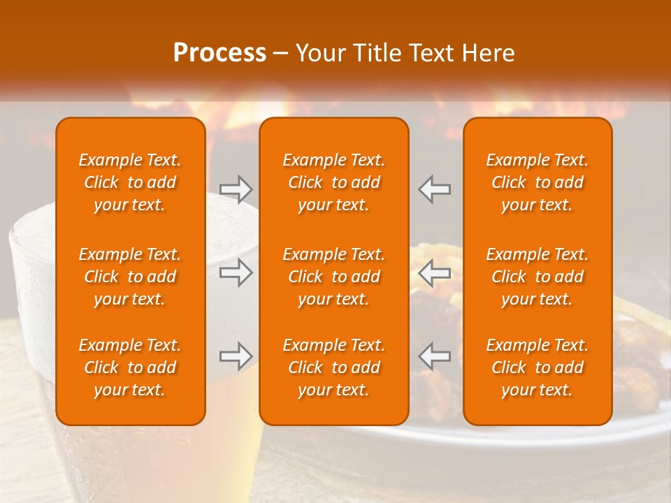 A Plate Of Food And A Glass Of Beer On A Table PowerPoint Template