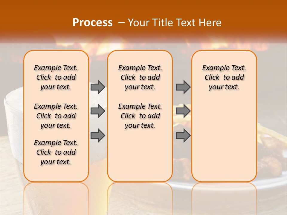 A Plate Of Food And A Glass Of Beer On A Table PowerPoint Template