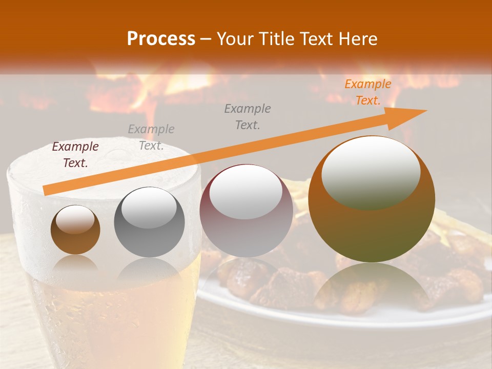 A Plate Of Food And A Glass Of Beer On A Table PowerPoint Template
