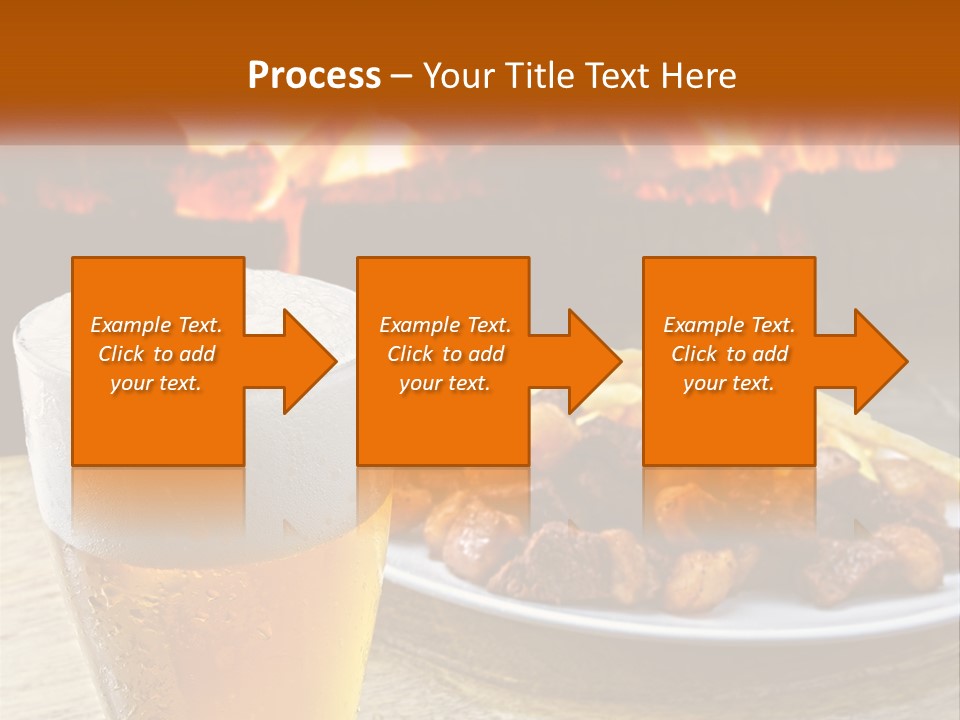 A Plate Of Food And A Glass Of Beer On A Table PowerPoint Template