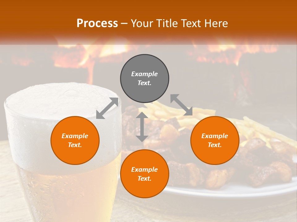 A Plate Of Food And A Glass Of Beer On A Table PowerPoint Template