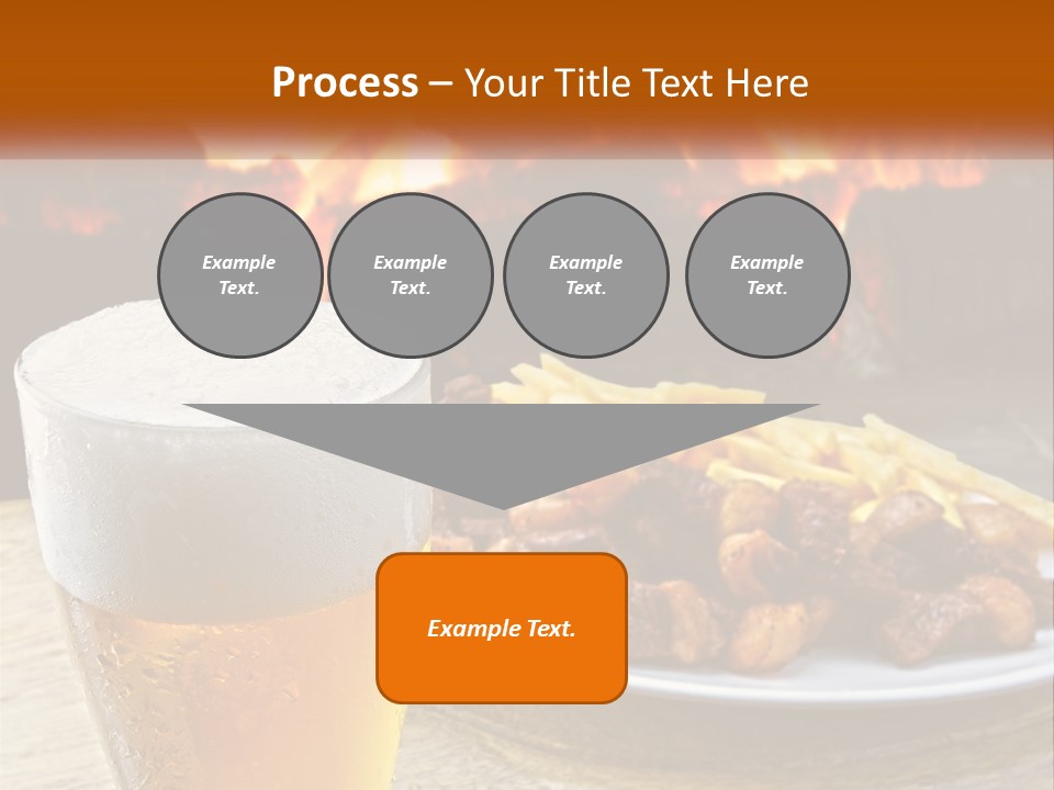 A Plate Of Food And A Glass Of Beer On A Table PowerPoint Template