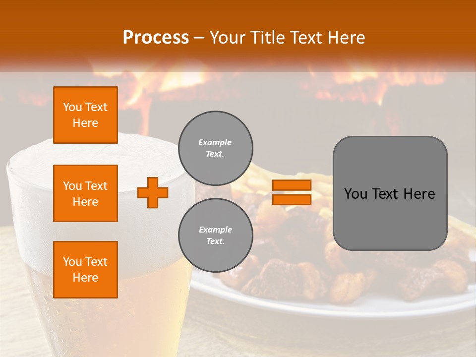 A Plate Of Food And A Glass Of Beer On A Table PowerPoint Template