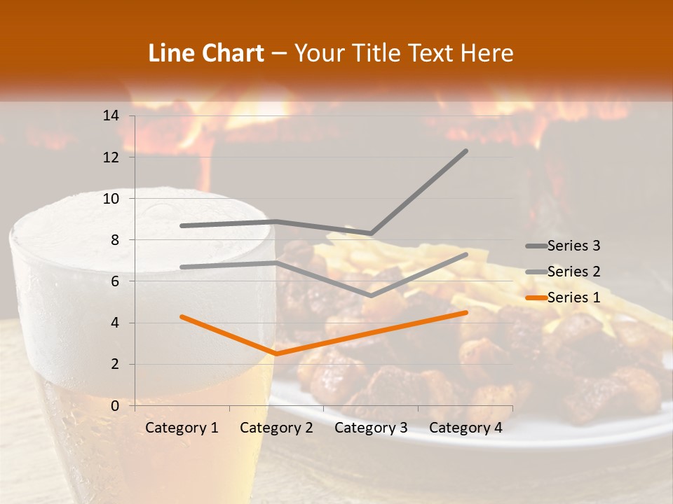 A Plate Of Food And A Glass Of Beer On A Table PowerPoint Template