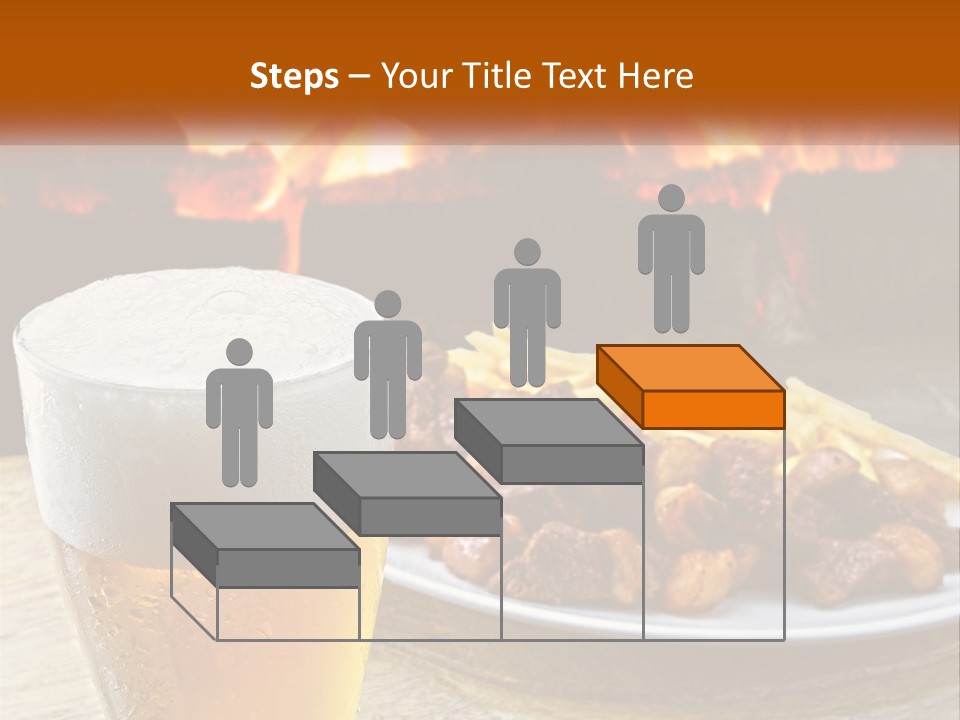 A Plate Of Food And A Glass Of Beer On A Table PowerPoint Template