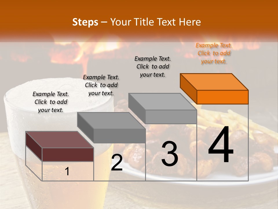 A Plate Of Food And A Glass Of Beer On A Table PowerPoint Template