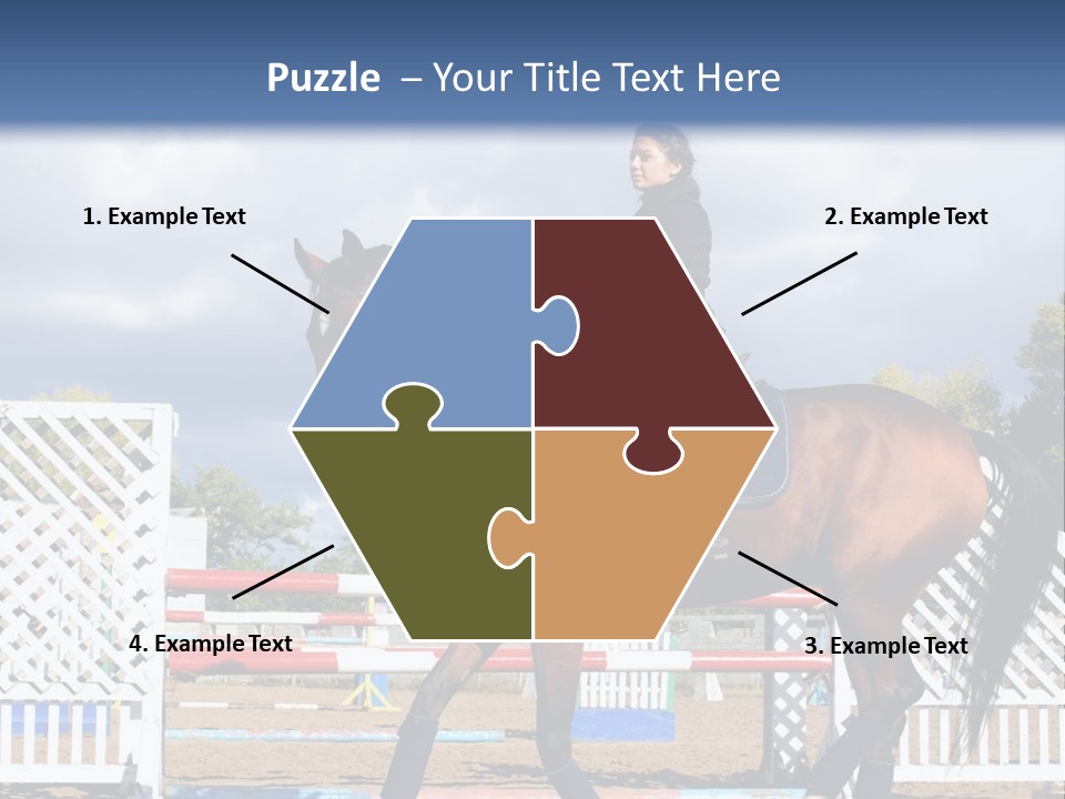 A Woman Riding On The Back Of A Brown Horse PowerPoint Template