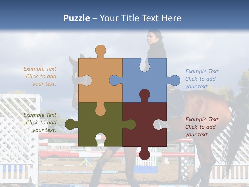 A Woman Riding On The Back Of A Brown Horse PowerPoint Template