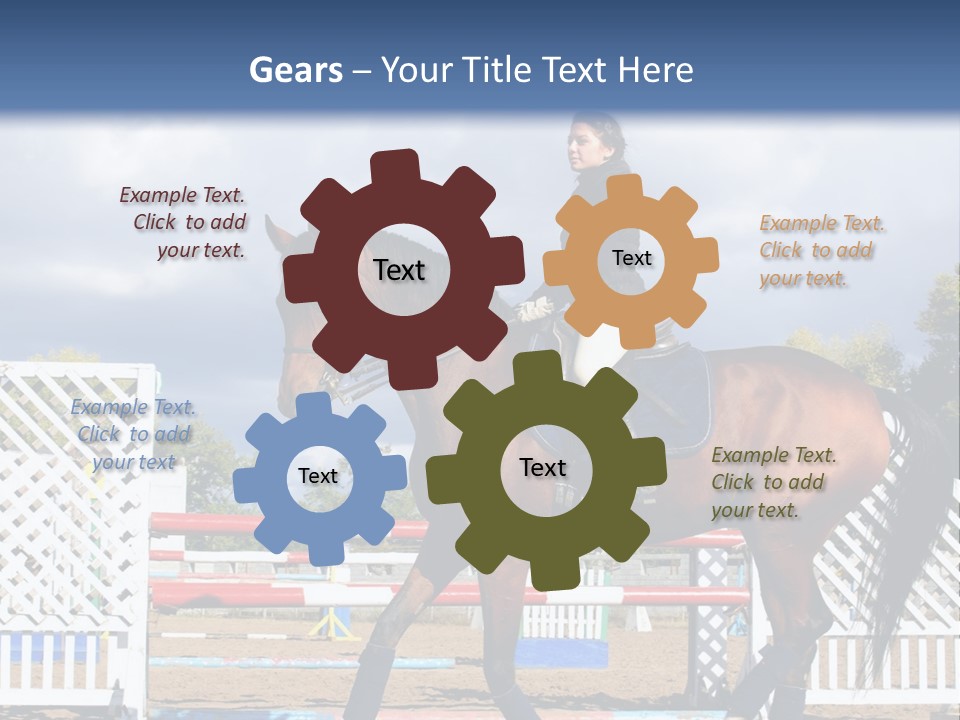 A Woman Riding On The Back Of A Brown Horse PowerPoint Template
