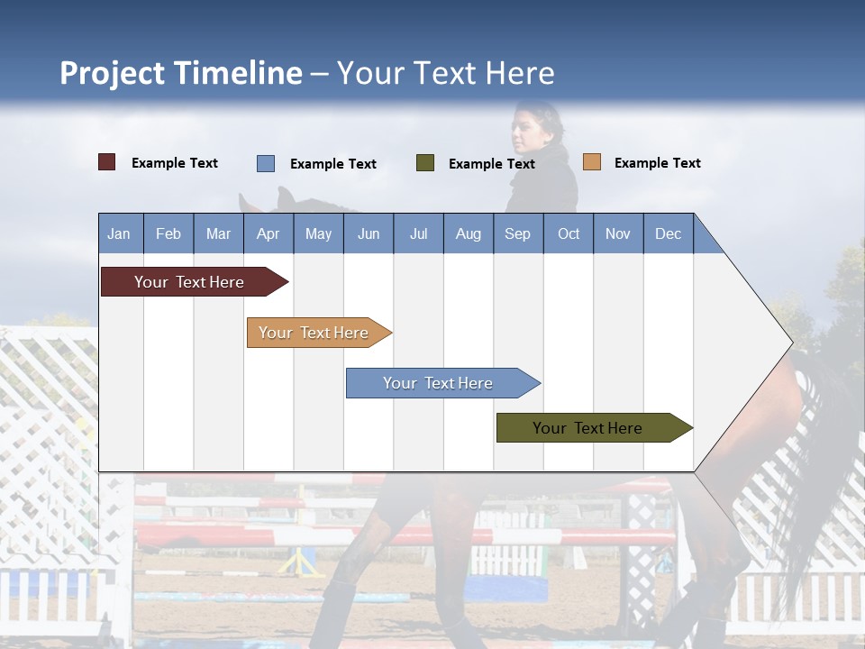 A Woman Riding On The Back Of A Brown Horse PowerPoint Template