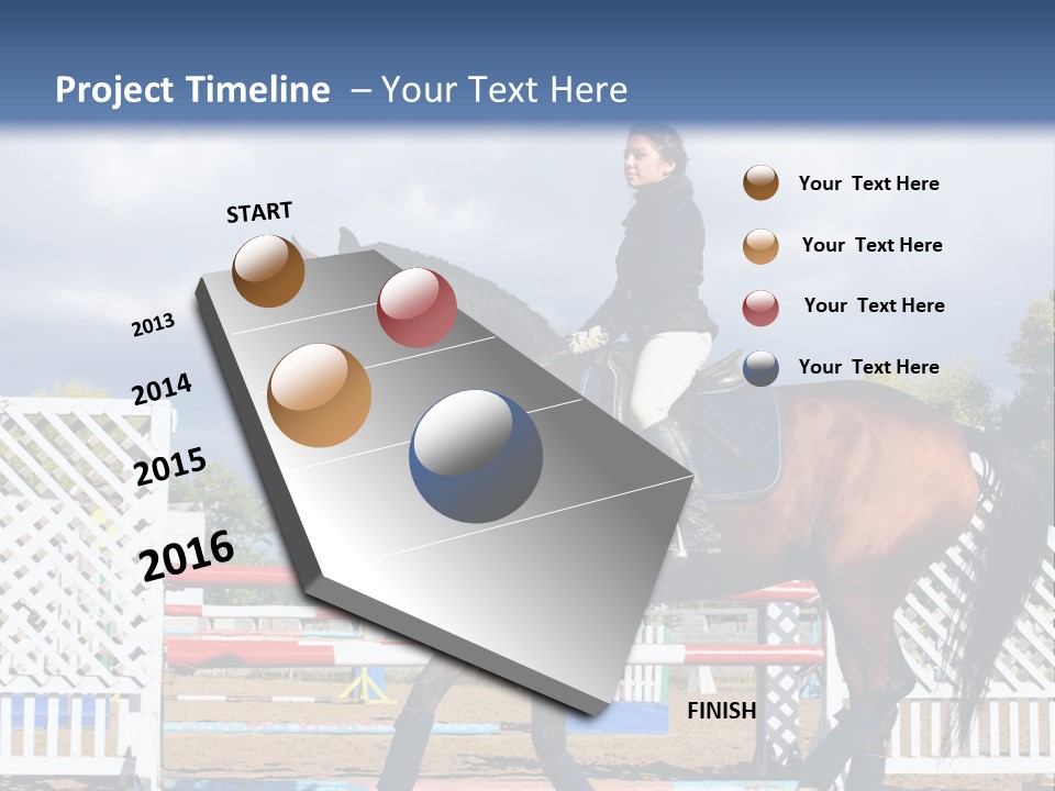 A Woman Riding On The Back Of A Brown Horse PowerPoint Template