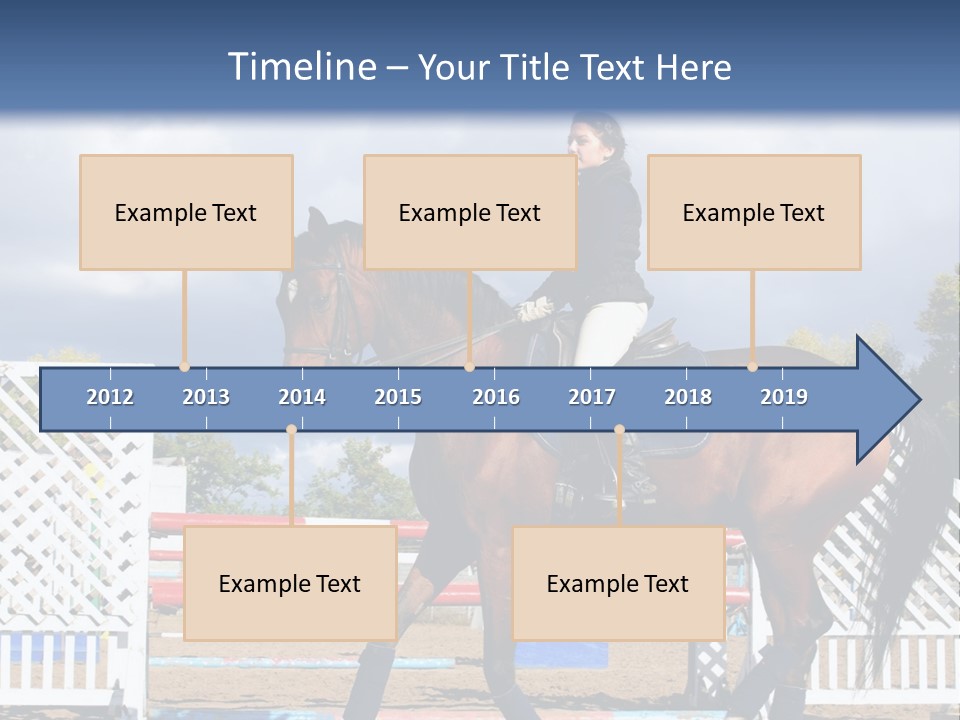 A Woman Riding On The Back Of A Brown Horse PowerPoint Template