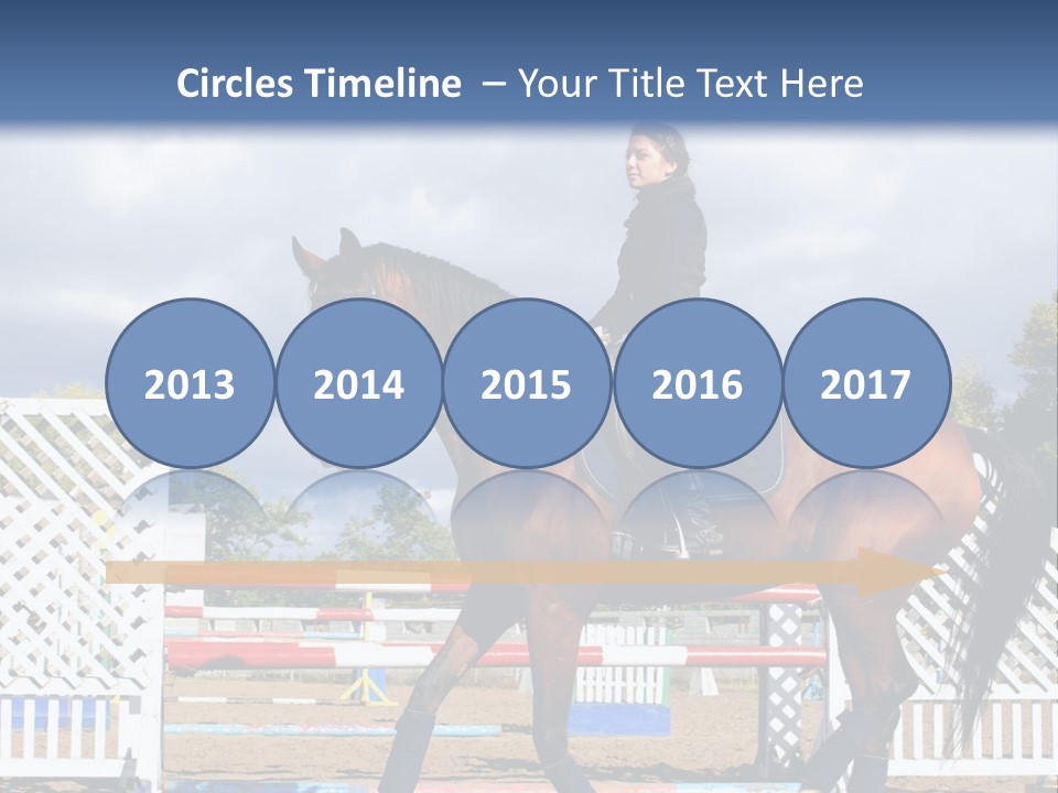 A Woman Riding On The Back Of A Brown Horse PowerPoint Template