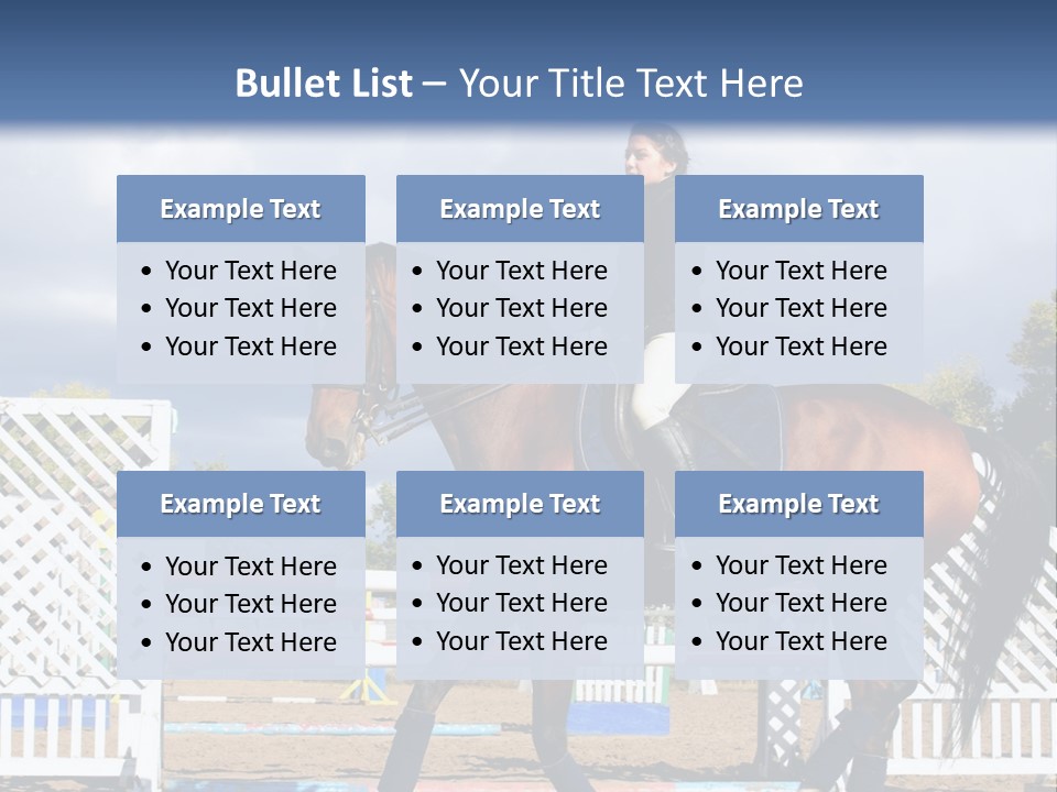 A Woman Riding On The Back Of A Brown Horse PowerPoint Template