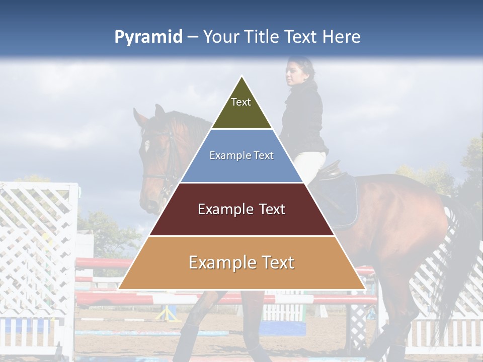 A Woman Riding On The Back Of A Brown Horse PowerPoint Template
