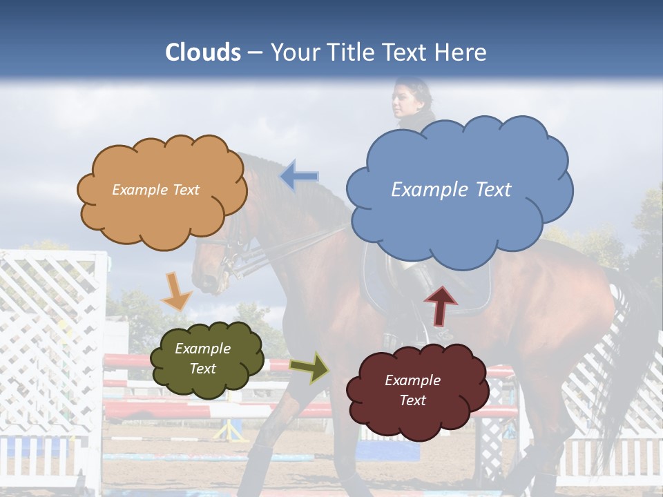 A Woman Riding On The Back Of A Brown Horse PowerPoint Template