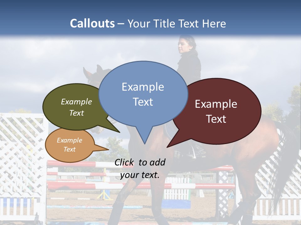 A Woman Riding On The Back Of A Brown Horse PowerPoint Template