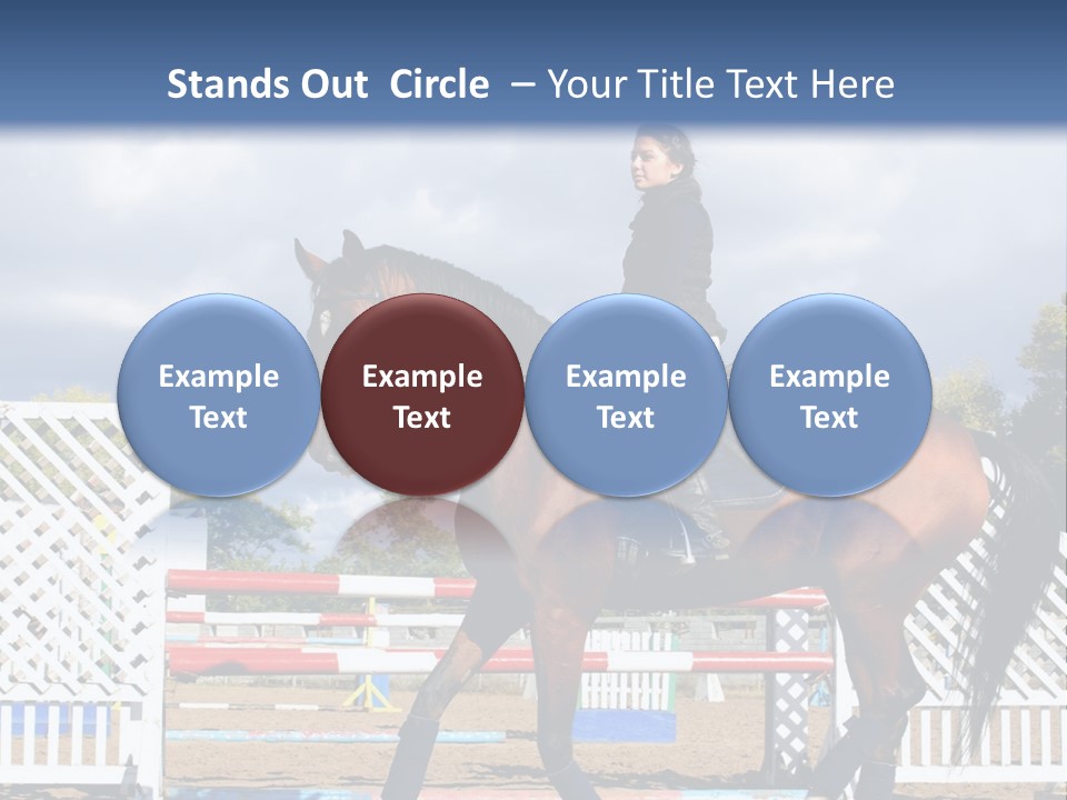 A Woman Riding On The Back Of A Brown Horse PowerPoint Template
